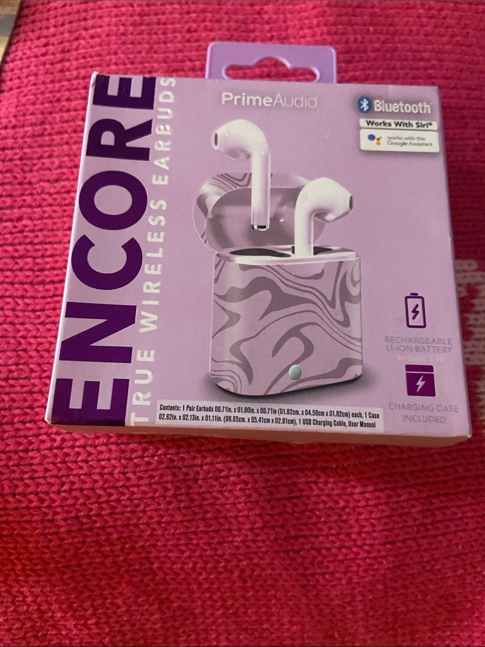 Encore Jeans True Wireless Earbuds - Pink Marble Pattern
